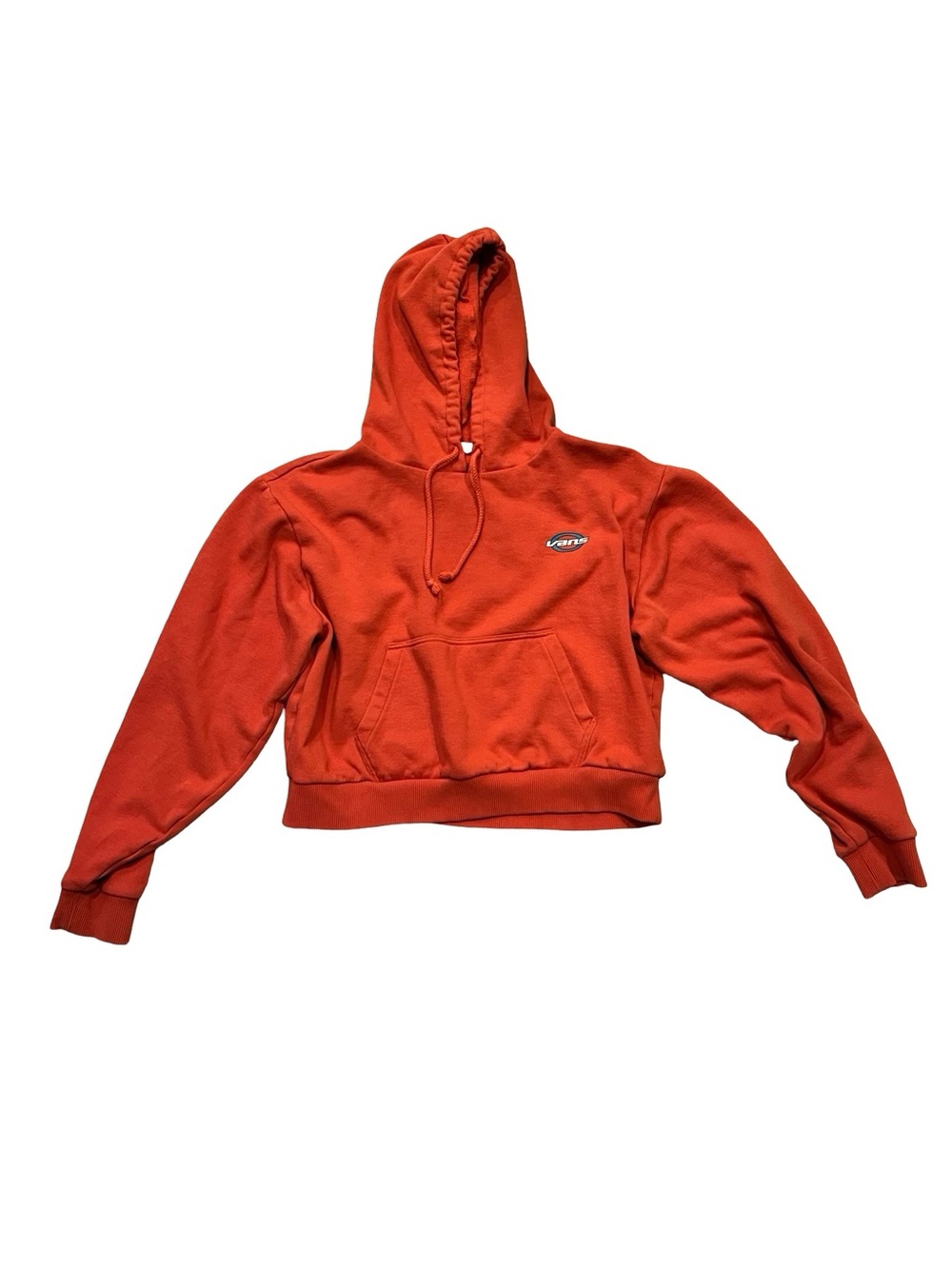Vans Cropped Hoodie Women’s Large Red Oversized Y2K Skate Streetwear Sweatshirt - Picture 2 of 4